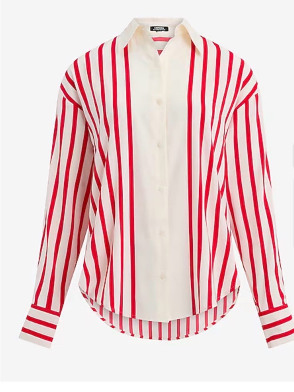 Express Striped Boyfriend Portofino Shirt Size Large